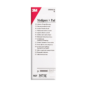 Раневая повязка  3М Medipore™ + Pad 10 X 35см, прокладка 5 х 30,4 см 25 шт/кор 3573E