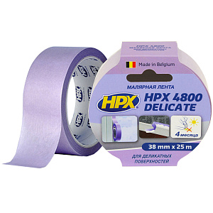 Малярная лента для деликатных поверхностей HPX4800 60С 38мм х 25м пурпурная