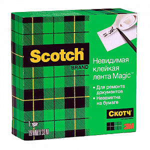 Лента невидимая клейкая в коробке Scotch® Magic™, 19 мм х 33 м